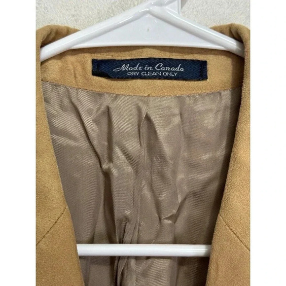 CHAPS RALPH LAUREN Mens Tan Sport Coat SUEDE Jacket Microfiber Blazer 40R Canada - Picture 4 of 11